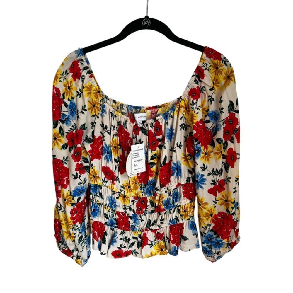 Lost + Wander Floral Long Sleeve Cropped Blouse Top XS NWT.‎